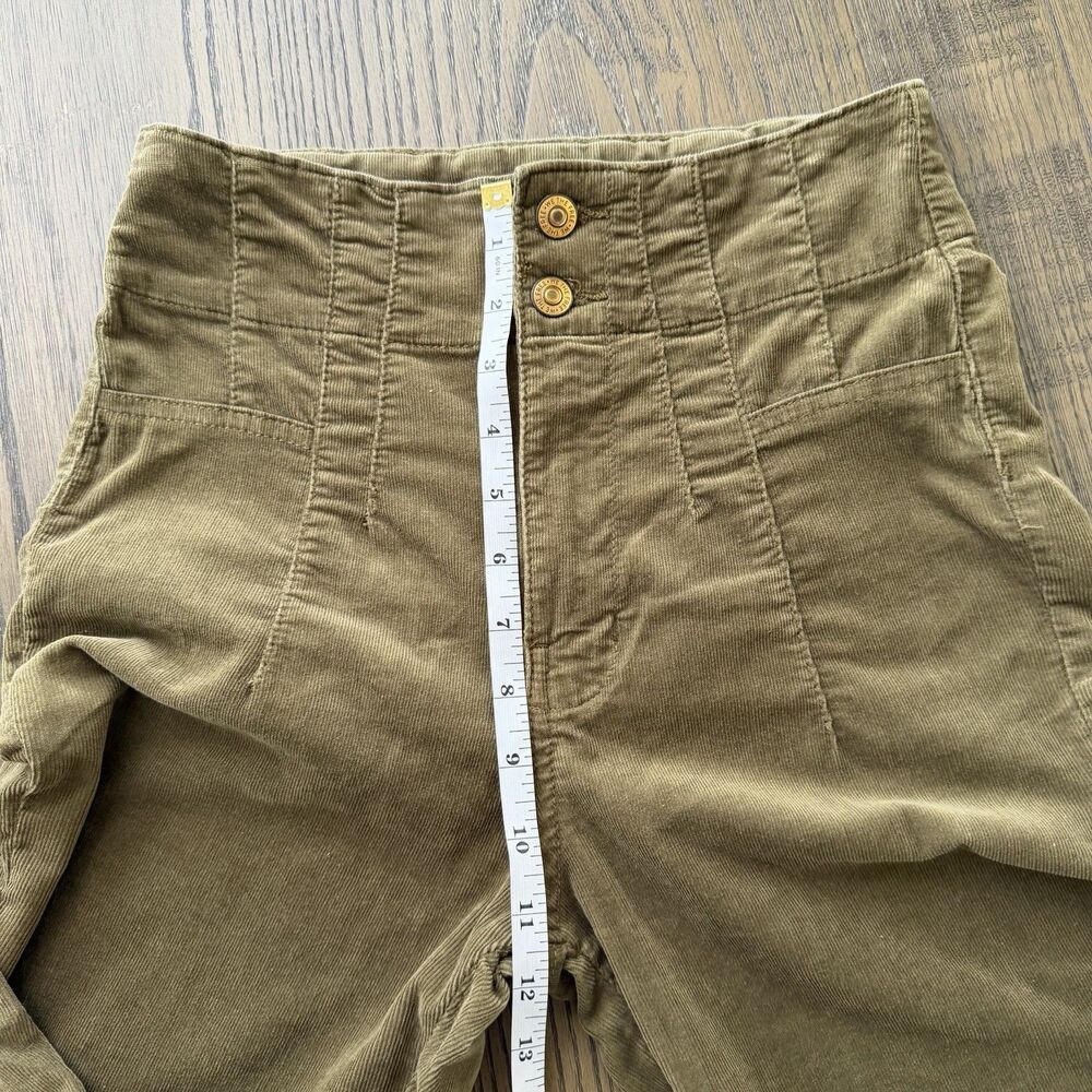 We The Free Green Jayde Corduroy Flare Jeans Women Size 27 Boho Chic Festival - Picture 7 of 8